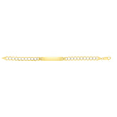 14K Gold 10Mm Pave Curb Id Bracelet